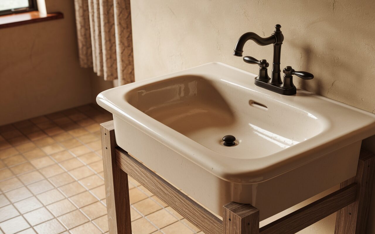 bathroom sink materials ceramic